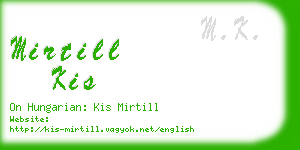 mirtill kis business card